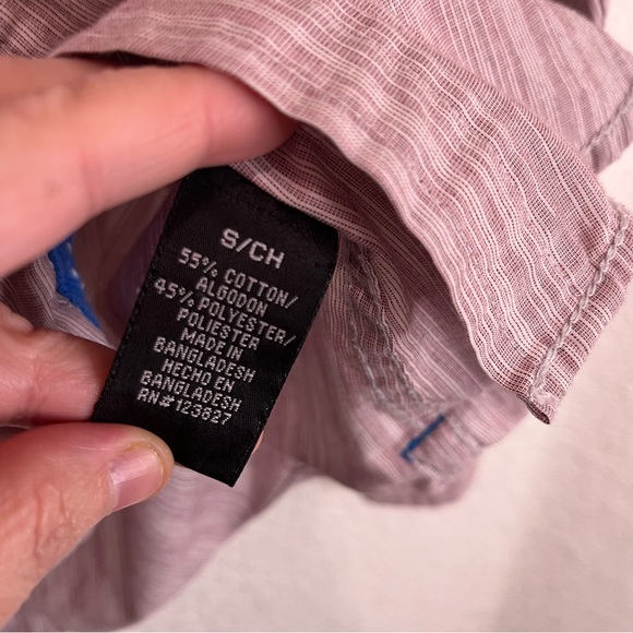 Tranquility Mayhem Long Sleeve Button Up Maroon White Shirt Mens Size S - Picture 10 of 11